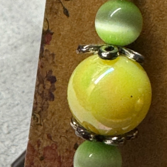 Elegant Green and Yellow Beaded Earrings 2/$22 - Picture 4 of 6